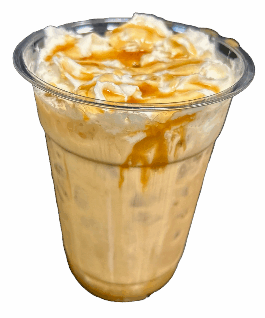 cup of caramel frappe