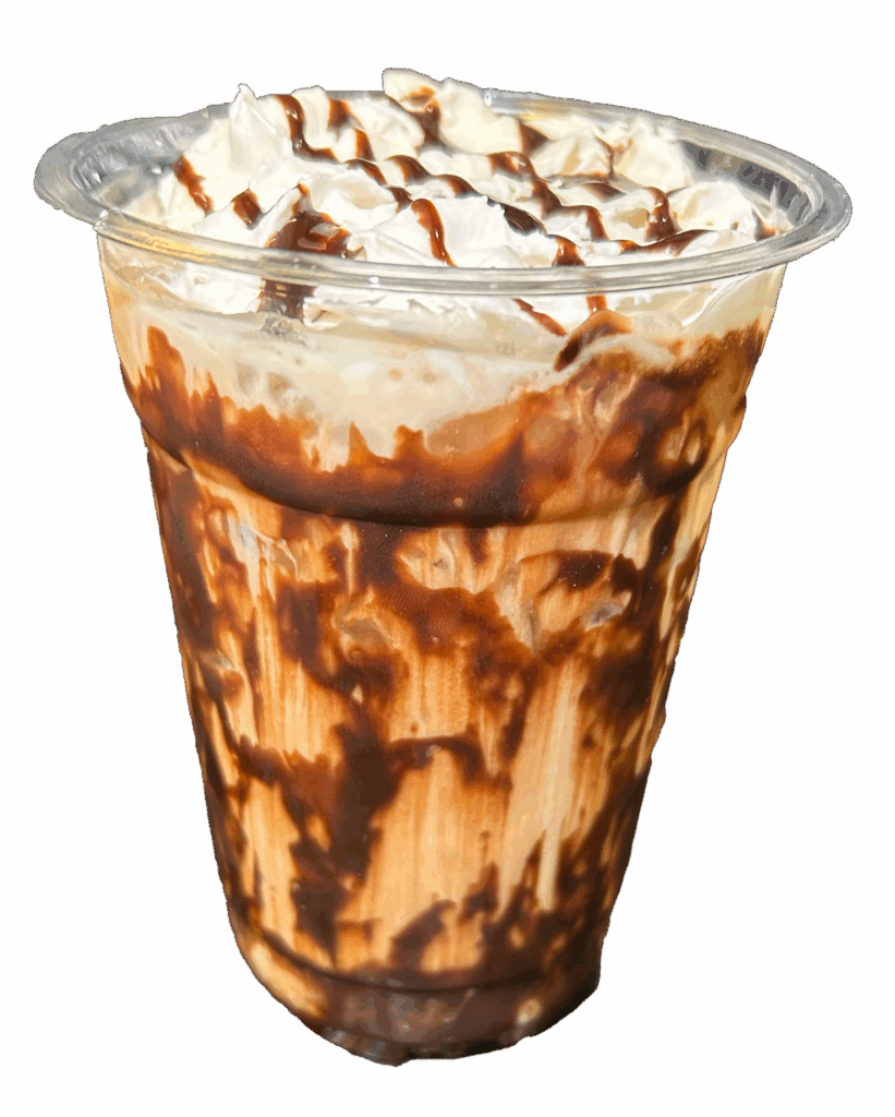 Cup of chocolate mocha iced coffee